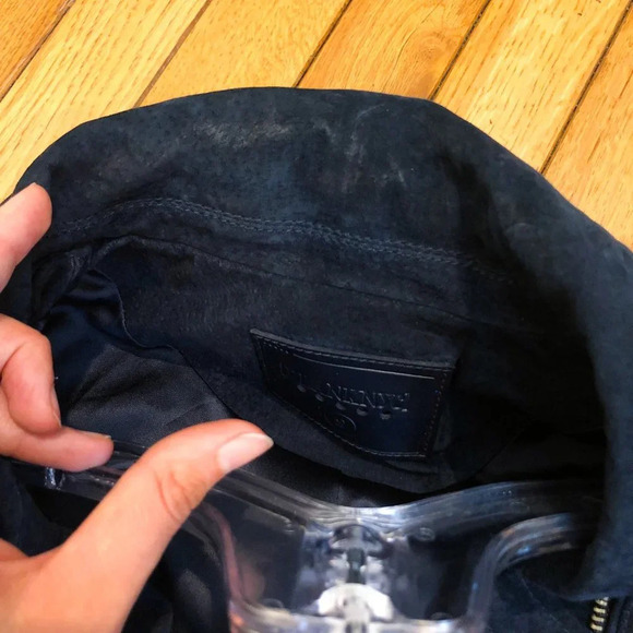 Blank NYC 100% Leather Suede Navy Short Bohemian Moto Biker Jacket Small - Picture 11 of 11